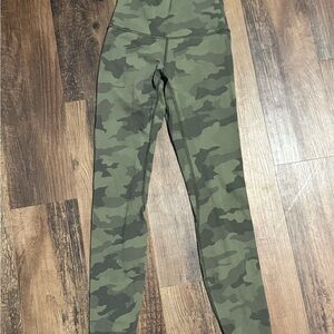 Lululemon Athletica Green Camouflage Leggings